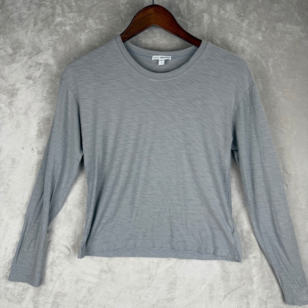 Standard James Perse Heather Grey Slub Jersey Long Sleeve Tee Size 1 S